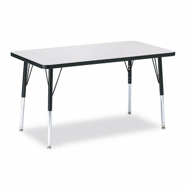 Jonti-Craft Berries Rectangle Activity Table, 24 in. x 36 in., A-height, Freckled Gray/Black/Black 6478JCA180